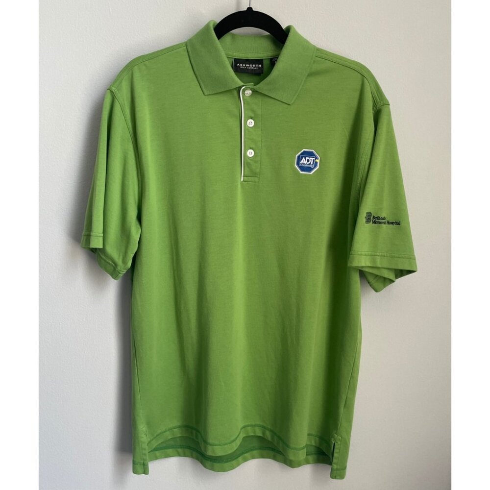 Ashworth Men’s Golf Polo Green Short Sleeve Size Large Cotton L Collared Casual